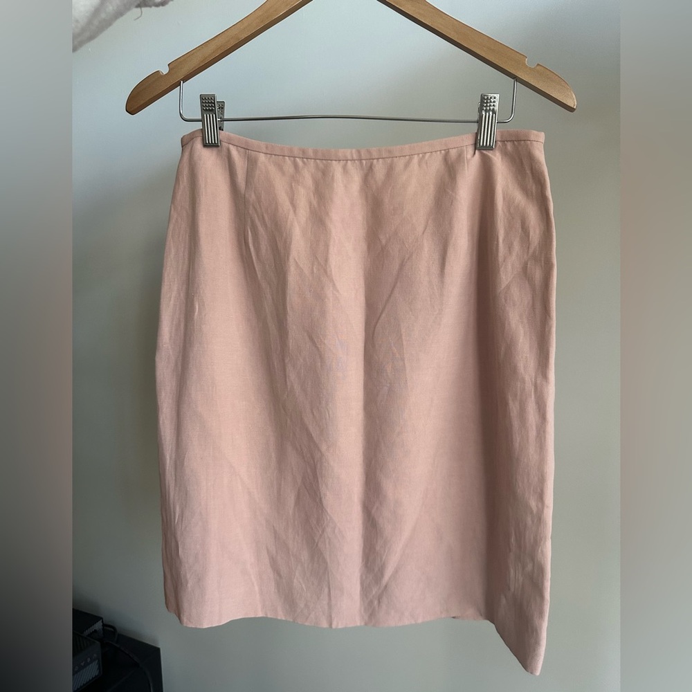 Blush Pink Silk/Linen Skirt